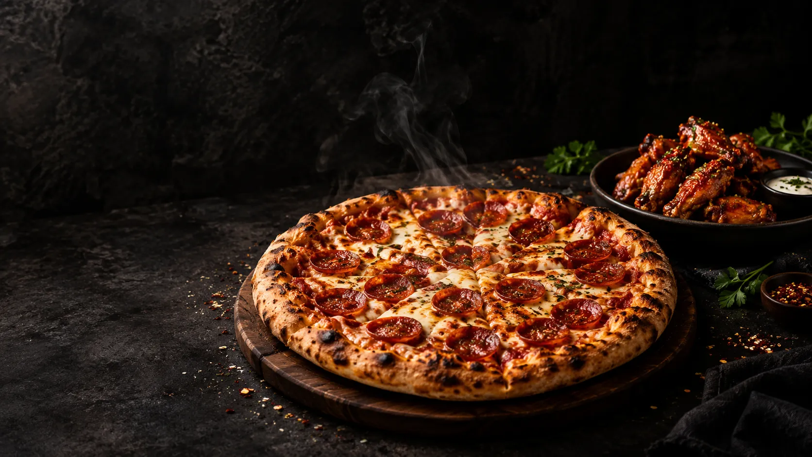 A table of Lavish Pizza favourites in La Ronge